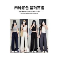 白色棉麻阔腿裤女夏季薄款2026新款宽松慵懒休闲小个子亚麻直筒裤