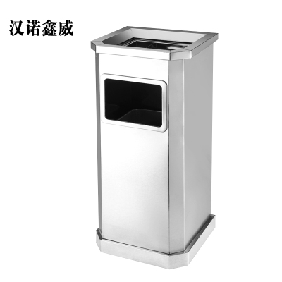 汉诺鑫威不锈钢垃圾桶烟蒂柱灭烟桶带烟灰缸室外电梯口立式全不锈钢侧开口