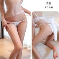 女式情趣内裤性感狐狸尾巴女士猫狗尾巴丁字裤女性角色扮演免脱T裤透明透视诱惑情侣夫妻房事刺激调情SM道具长夜漫漫成人用品