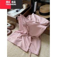 YIBUSHENG奶油慕斯手感雾面云朵休闲裤女季凉爽垂坠感宽松直筒拖地阔腿裤