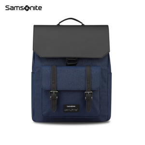 新秀丽(Samsonite)休闲时尚背包 拼色设计双肩包潮流简约电脑包 96Q*01124 黑色