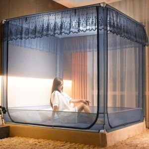 蚊帐家用蒙古包1.5米1.8m床儿童免安装拉链1.2米新款卧室支架
