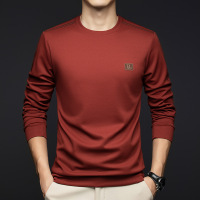 男士卫衣秋季新款圆领套头时尚休闲印花舒适透气长袖打底衫男