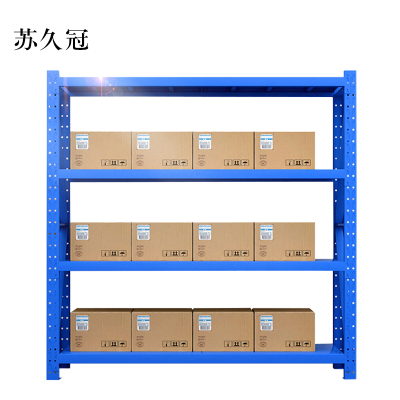 苏久冠承重200kg货架置物架钢制货架蓝色主架长150宽50高200CM