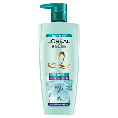 欧莱雅洗发水去油控油透明质酸水润祛屑洗发露女无硅油洗头膏700ml