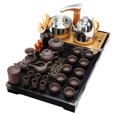 苏氏陶瓷整套原矿紫砂茶具家用实木茶盘托盘茶道茶壶茶海配电磁炉