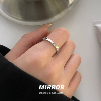 925纯银切面磨砂交织戒指女细款指环小众设计尾戒ins风韩国送女朋友老婆情人节七夕生日礼物