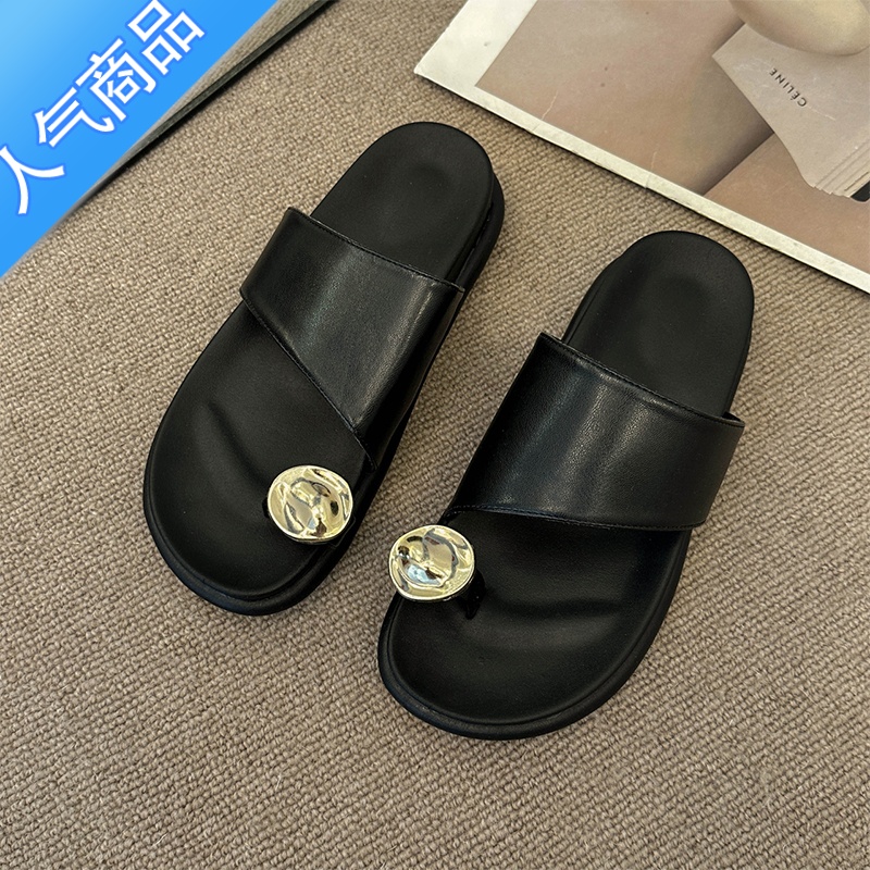 SUNTEK厚底夹脚拖鞋外穿夏季女2023年新款松糕女款凉拖鞋夏天夹趾凉鞋夏