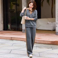 妈妈装秋装套装女时尚休闲两件套运动休闲女装中年装大码宽松衣服