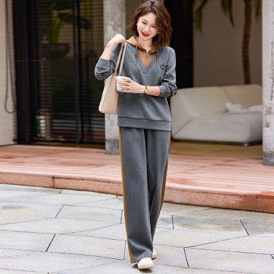 妈妈装秋装套装女时尚休闲两件套运动休闲女装中年装大码宽松衣服