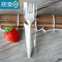 敬平叉子加厚 带纸巾西餐叉 牛排叉 蛋糕叉水果叉独立包装500支 白色淀粉叉:独立包装500支牙签