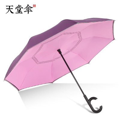 天堂伞旗舰店雨伞个性时尚简约晴雨两用男女2#粉红