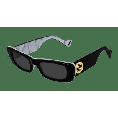 古驰(GUCCI)女士潮流时尚防蓝光近视可配太阳镜黑灰镜框灰色镜片 Black_001