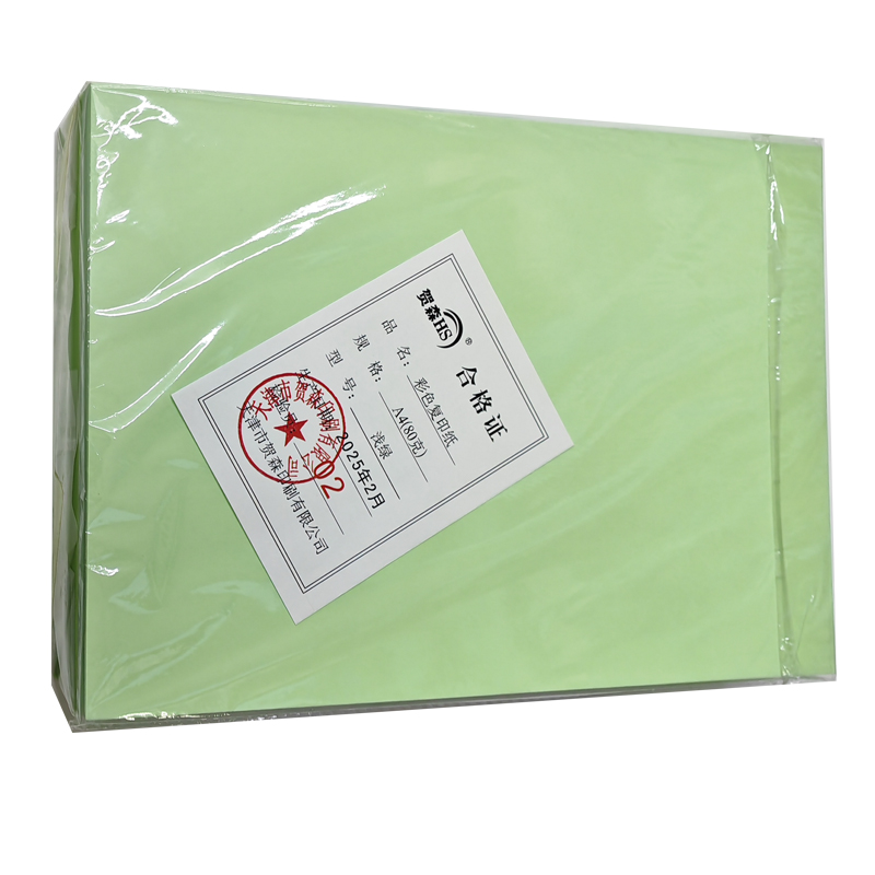 贺森HS A4彩色复印纸80g(浅绿) 500张/包