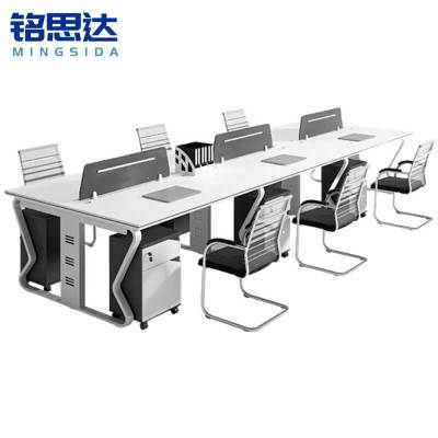 铭思达屏风办公桌六人位含柜椅套