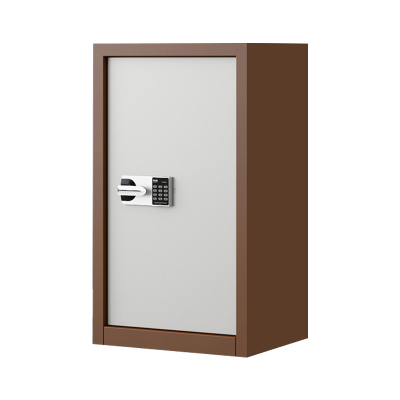豪利特指纹电子保密柜钢制密码文件柜档案柜矮柜资料柜办公柜单门咖白:国保锁