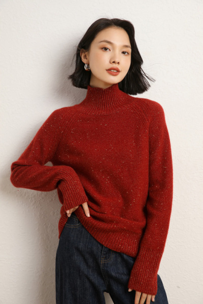秋冬新款高领山羊绒衫女针织打底衫宽松保暖厚款上衣内搭套头毛衣