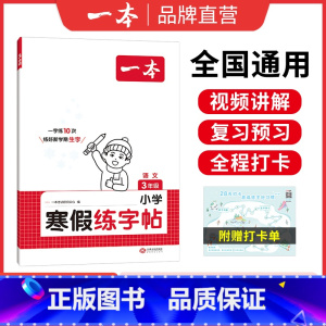 小学语文寒假练字帖 小学二年级 [正版]25新一本寒假练字帖 小学语文寒假阅读字帖数学口算 一二三四五六年级语文数学寒假