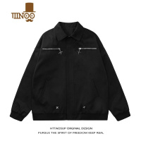 YANXU秋季冲锋衣男款户外美式高街设计复古外套防风防水夹克情侣装男生