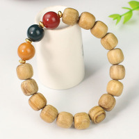 创意奶香木手串文玩沉香木串桶珠单圈手链男女情侣饰品三色红绿灯送女朋友老婆情人节七夕生日礼物
