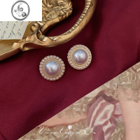 JiMi「奥黛丽」经典vintage赫本风复古宫廷高级感港风大珍珠耳钉/耳夹