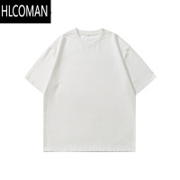HLCOMAN300g短袖T恤男夏季潮牌宽松纯色圆领打底衫上衣