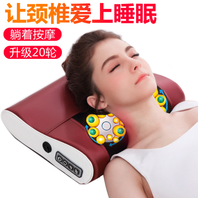 KM颈椎按摩器肩膀颈部腰部肩部按摩仪垫揉捏全身多功能劲椎按摩枕头8D揉捏眼部热敷