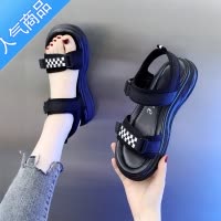 SUNTEK凉鞋女夏季2023年新款时尚百搭休闲厚底防滑舒适软底中跟大码41潮