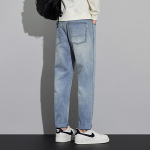 新款男式裤子厂直销春秋款直筒修身百搭潮流韩版复古牛仔裤男