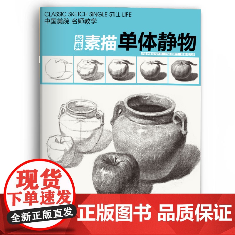 经典素描单体静物 素描单个体静物书临摹范本大画结构解剖与透视训练入门绘画画自学教程材精湛顶陶配罐步骤敲门砖美术高联考