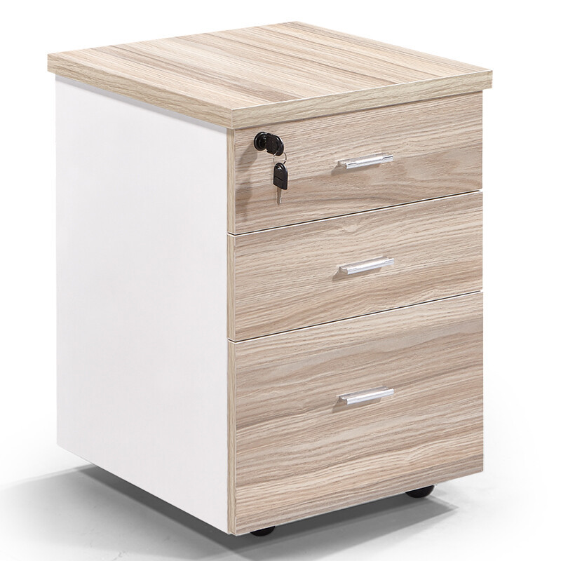 绵冠(MIANGUAN)活动柜办公柜矮柜文件柜三抽屉员工柜带锁落地式办公桌下小柜子储物柜