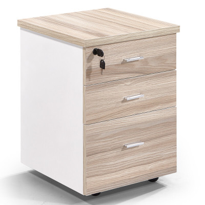 绵冠(MIANGUAN)活动柜办公柜矮柜文件柜三抽屉员工柜带锁落地式办公桌下小柜子储物柜