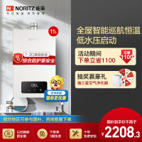 能率(NORITZ) 11升燃气热水器 全屋恒温巡航 多点用水恒温 智慧息屏 天然气强排式 11EA2FEX