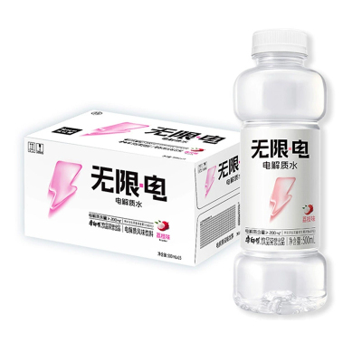 康师傅无限电 电解质水 荔枝味500ml*15瓶整箱 夏日补水小瓶风味饮料