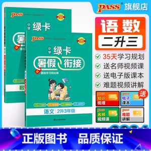 语文+数学-人教版2本 二升三 [正版]2024新版小学二升三暑假衔接人教版语文数学二年级暑假作业上下册暑假预习复习一本