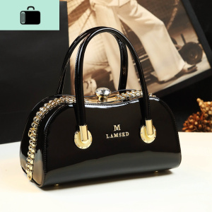 包包女镶钻枕头包时尚百搭斜挎包高级漆皮大容量夹子手提包NEW LAKE
