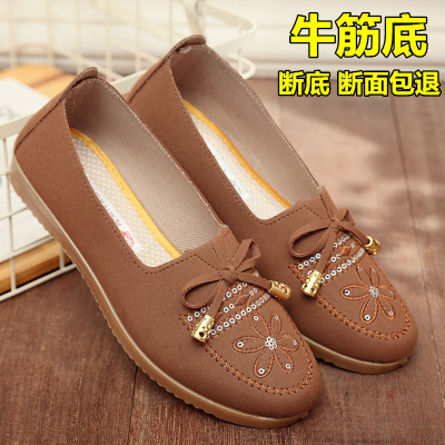 迈凯恩品牌牛筋底老北京布鞋女鞋单鞋平底防滑中老年妈妈鞋复古舒适老人布鞋