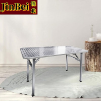 锦北不锈钢餐桌圆台烧烤夜宵大排档餐桌农村摆地摊圆形桌0.8*1.2米