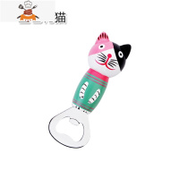 木质卡通开瓶器 创意磁铁冰箱贴起瓶器啤酒启瓶器开瓶起子 敬平 蓝色花猫