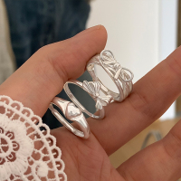 s925纯银蝴蝶结爱心戒指甜美时尚高级感轻奢开口戒气质食指戒送女朋友老婆情人节七夕生日礼物