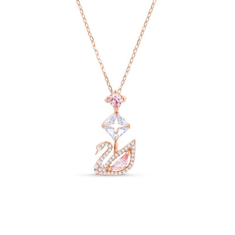 Swarovski天鹅系列 女士精致优雅时尚可爱彩钻水晶吊坠项链 质感轻奢颈链
