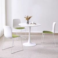 易企采 一桌(70CM)三椅 简约洽谈桌椅组合会客接待休闲桌椅创意商务小圆桌