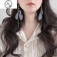 JiMi原创设计 超仙蝴蝶蜻蜓翅膀长流苏耳环 度假风仙女耳夹耳饰长耳坠