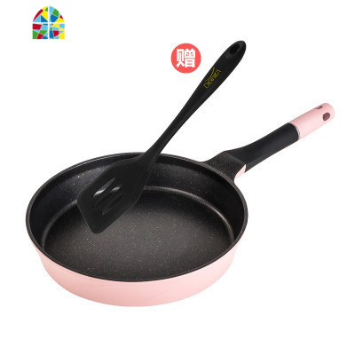 韩国不粘锅煎饼锅牛排烙饼煎蛋电磁炉小煎锅平底锅 FENGHOU 粉色煎锅[送硅胶漏铲]