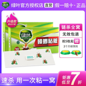 绿叶蟑螂粘板(10枚/盒)强力粘贴蟑螂小屋家用室内速杀捕捉器蟑螂物理灭杀