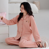 年新款睡衣女士秋冬季羊毛德绒加厚保暖简约开衫家居服可外穿