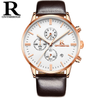 瑞之缘手表瑞士真皮带防水商务腕表学生男士手表潮流运动多功能石英表