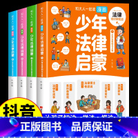 [抖音同款]少年法律启蒙 [正版]6-15岁少年法律启蒙全套4册给孩子的第一本法律启蒙书 孩子读得懂的法律常识中小学生漫