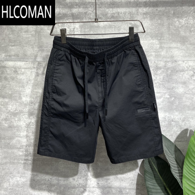 HLCOMAN短裤男五分裤夏季纯色中裤透气宽松男士薄款中腰休闲裤子