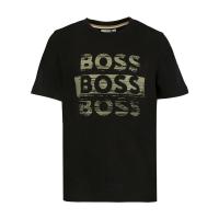 HUGO BOSS男孩棉质圆领短袖休闲T恤